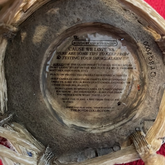 Boyds Bears Bearstone Collection Clementine Garden Romance Candle Holder VINTAGE - Picture 8 of 14